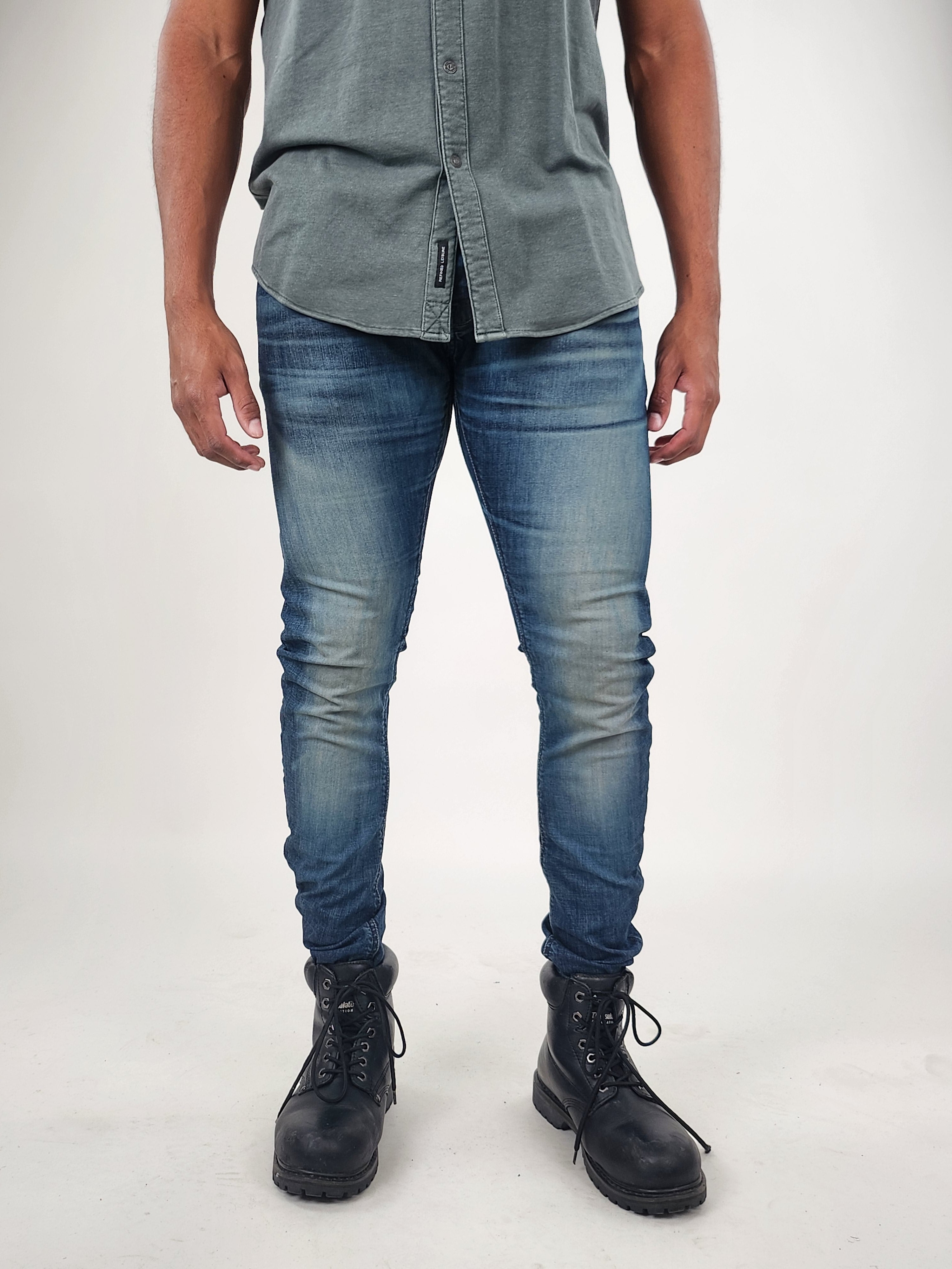 Wholesale,Reesedeluca, Reese De Luca Indigo Skinny Leg Stretch Denim Pants, Blue, 32W-34L-TagM