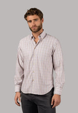 American Heritage Beige/Blue Check Performance Stretch Shirt