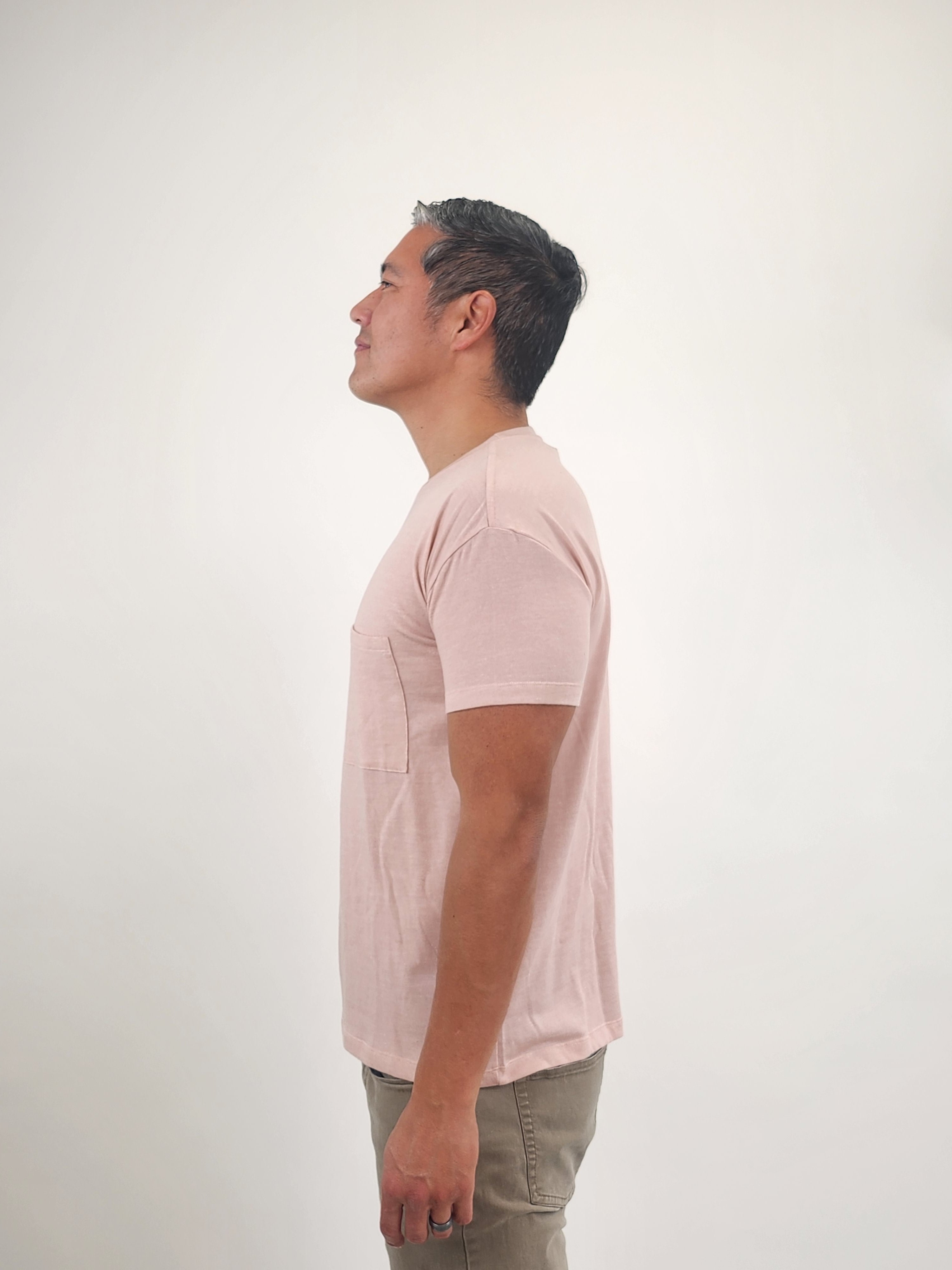 Wholesale,Reesedeluca, Reese De Luca Pink Short Sleeve T-Shirt with Chest Pocket, Pink, Large-44-TagM