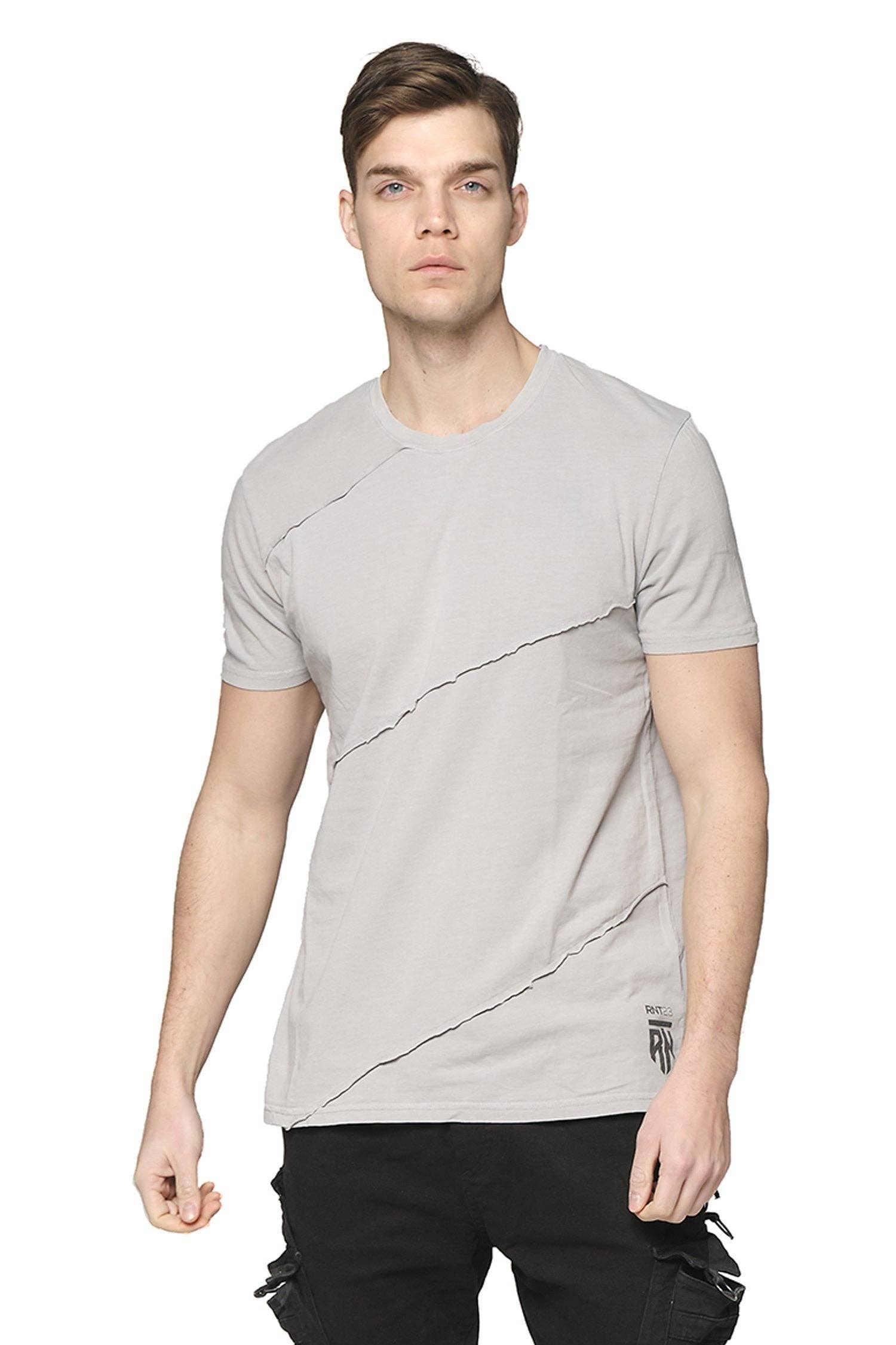 Faire,RNT 23, RNT 23 Grey Scarred Cotton Tee, Tan, Large-43-TagL