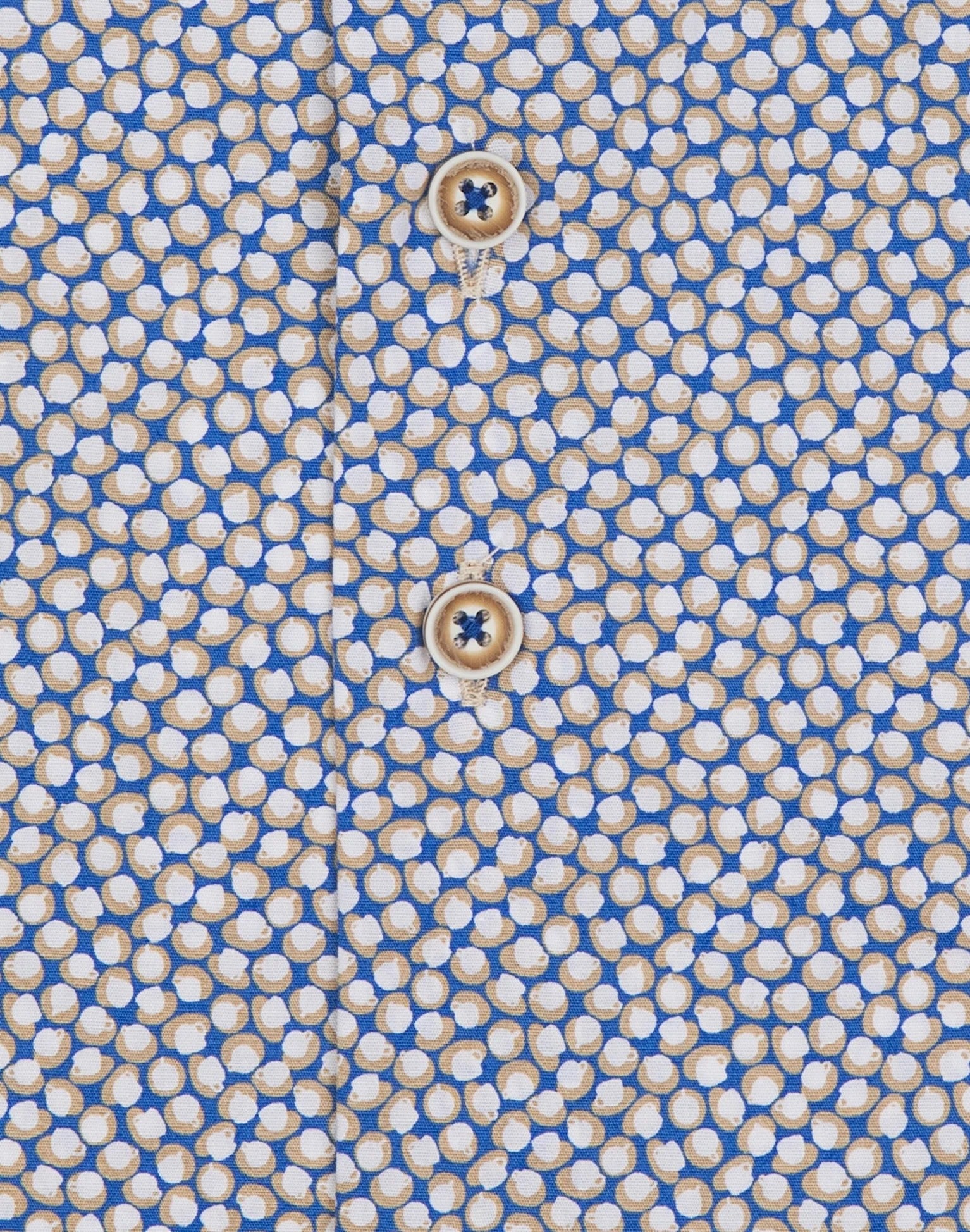 Brand Partner,R2 Amsterdam, R2 Amsterdam Blue Coffee Cup Print Long Sleeve Button Up Shirt, Blue, Medium-45-Tag42