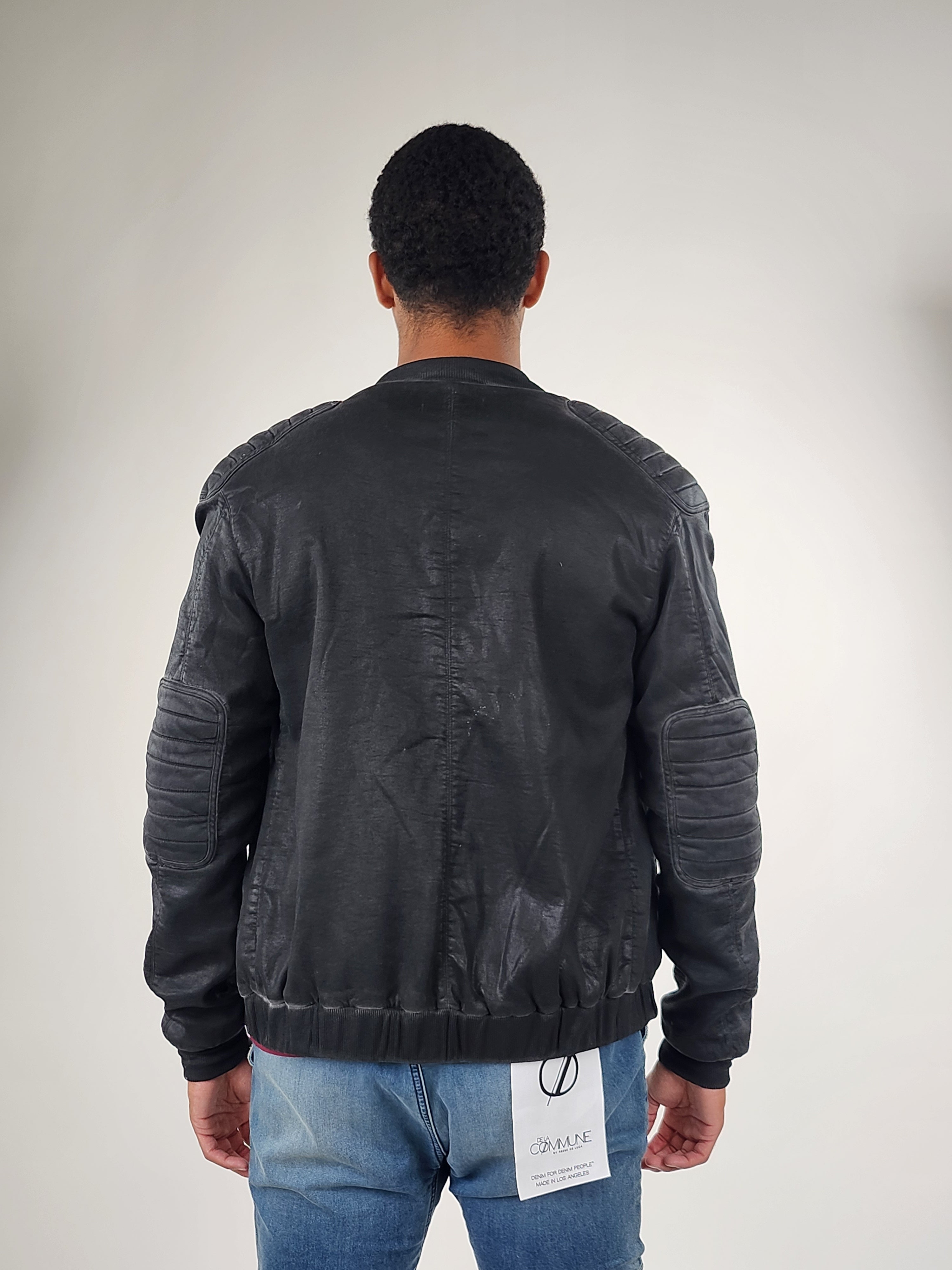 Wholesale,Reesedeluca, Reese De Luca Black Long Sleeve Jacket with Padded Shoulder and Elbow, Black, Medium-42-TagM