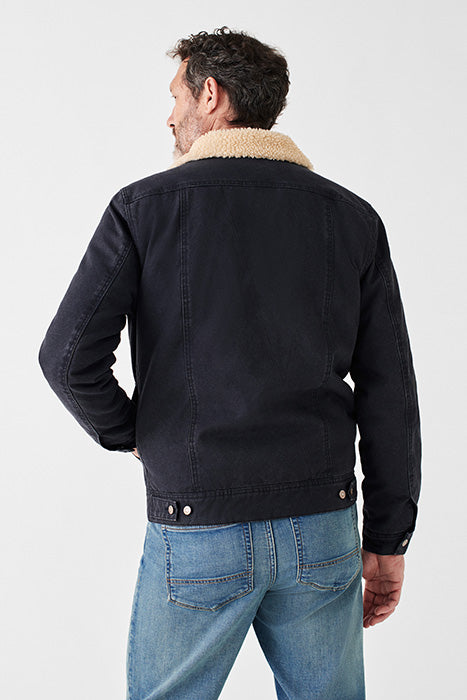 Otrium,Faherty, Faherty Black Fleece Lined Jean Jacket, Black, Large-48-TagL