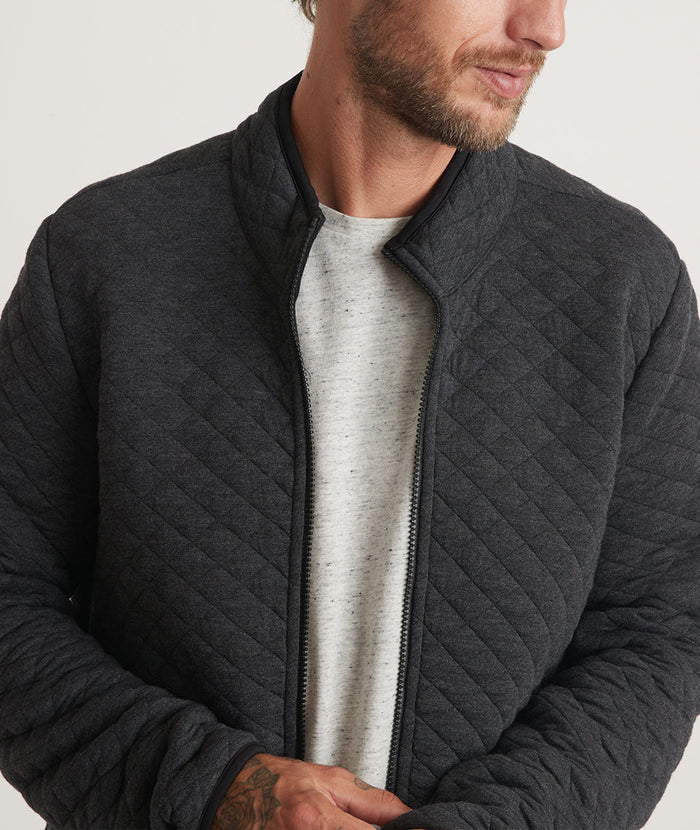Wholesale,Marine Layer, Marine Layer Charcoal Full Zip Quilted Corbet Jacket, Grey, Large-44-TagL
