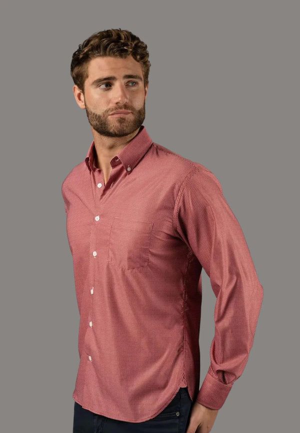 American Heritage Red/White Check Performance Stretch Shirt