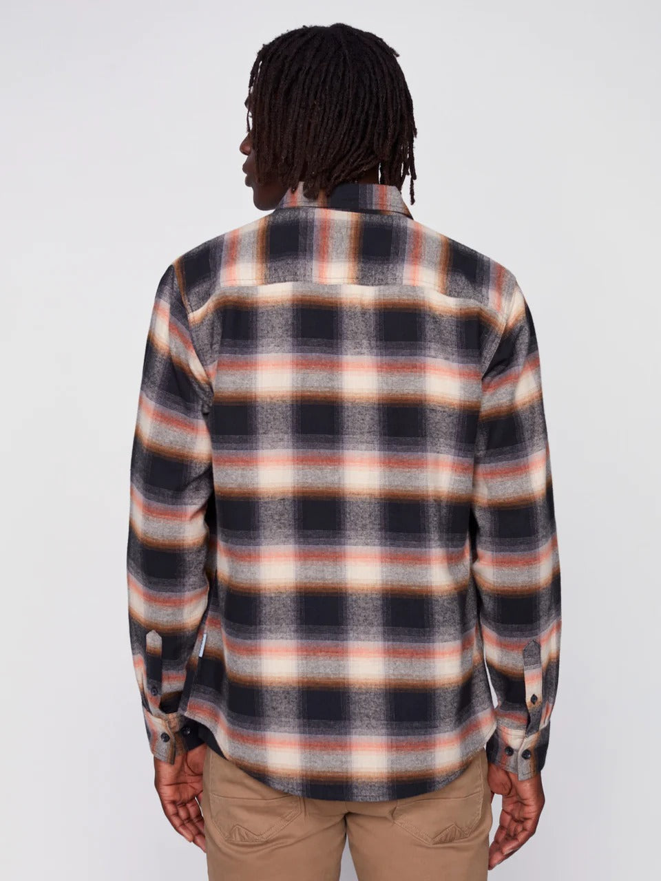 Wholesale,Projek Raw, Projek Raw Beige Brushed Flannel Plaid Long Sleeve Plaid Shirt, Tan, Extra Extra Large-52-TagXXL