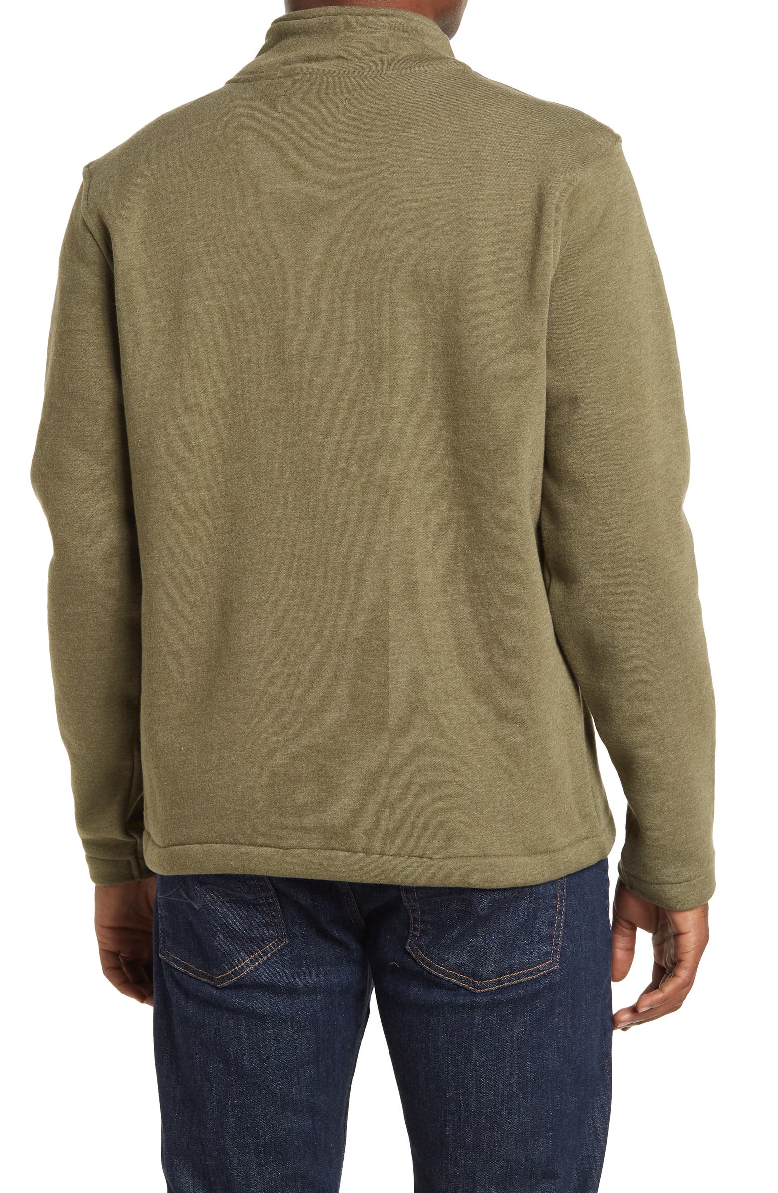 Nordstorm Rack,Tailor Vintage, Tailor Vintage Moss Green Heather Mock Neck Shearling Lined Pullover, Green, Medium-45-TagM