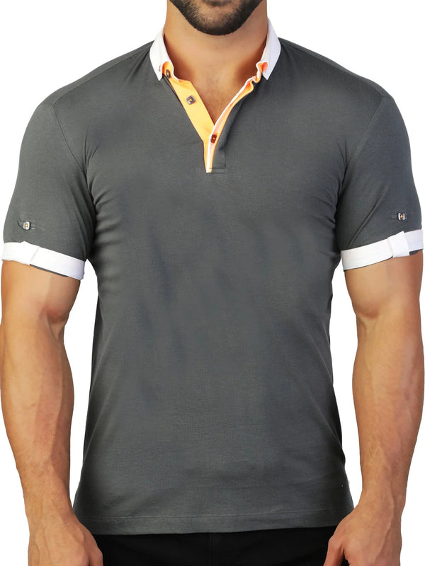 Maceoo Grey Polo Short Sleeve Shirt