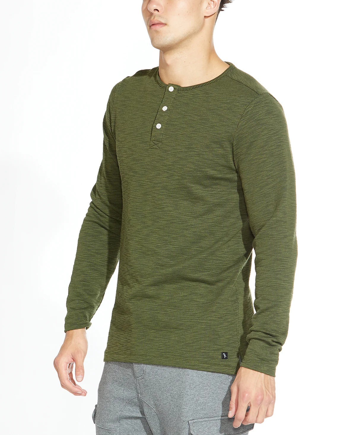 Brand Partner,R2 Amsterdam, Civil Society Olive Ribbed Henley, Green, Extra Extra Large-48-TagXXLExtra Large-45-TagXLLarge-42-TagLMedium-40-TagMSmall-38-TagSExtra Extra Large-49-TagXXL