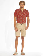 Civil Society Heather Rust Knit Coconut Print Short Sleeve Shirt