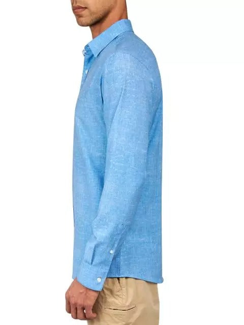 W.R.K Blue Texture 4-Way Stretch Long Sleeve Shirt