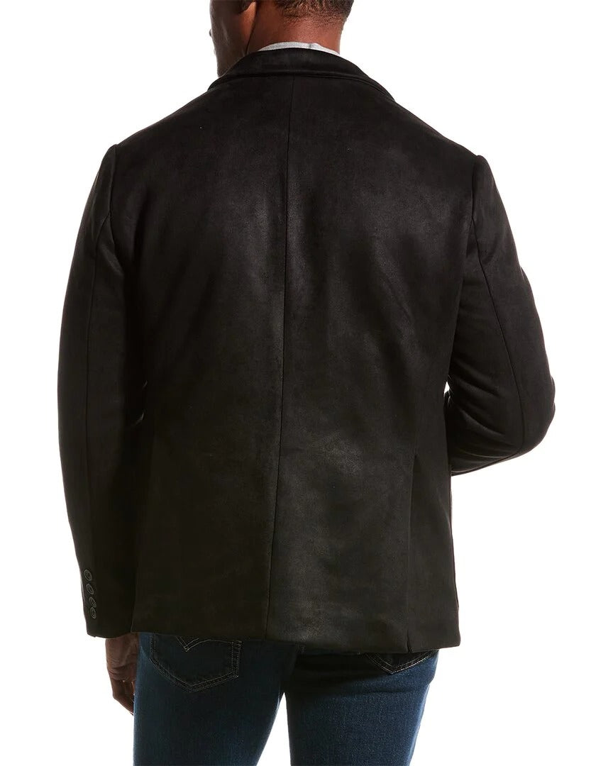Other,Robert Graham, Robert Graham Black Quilted Lined Vegan Suede Blazer, Black, Medium-41-TagM
