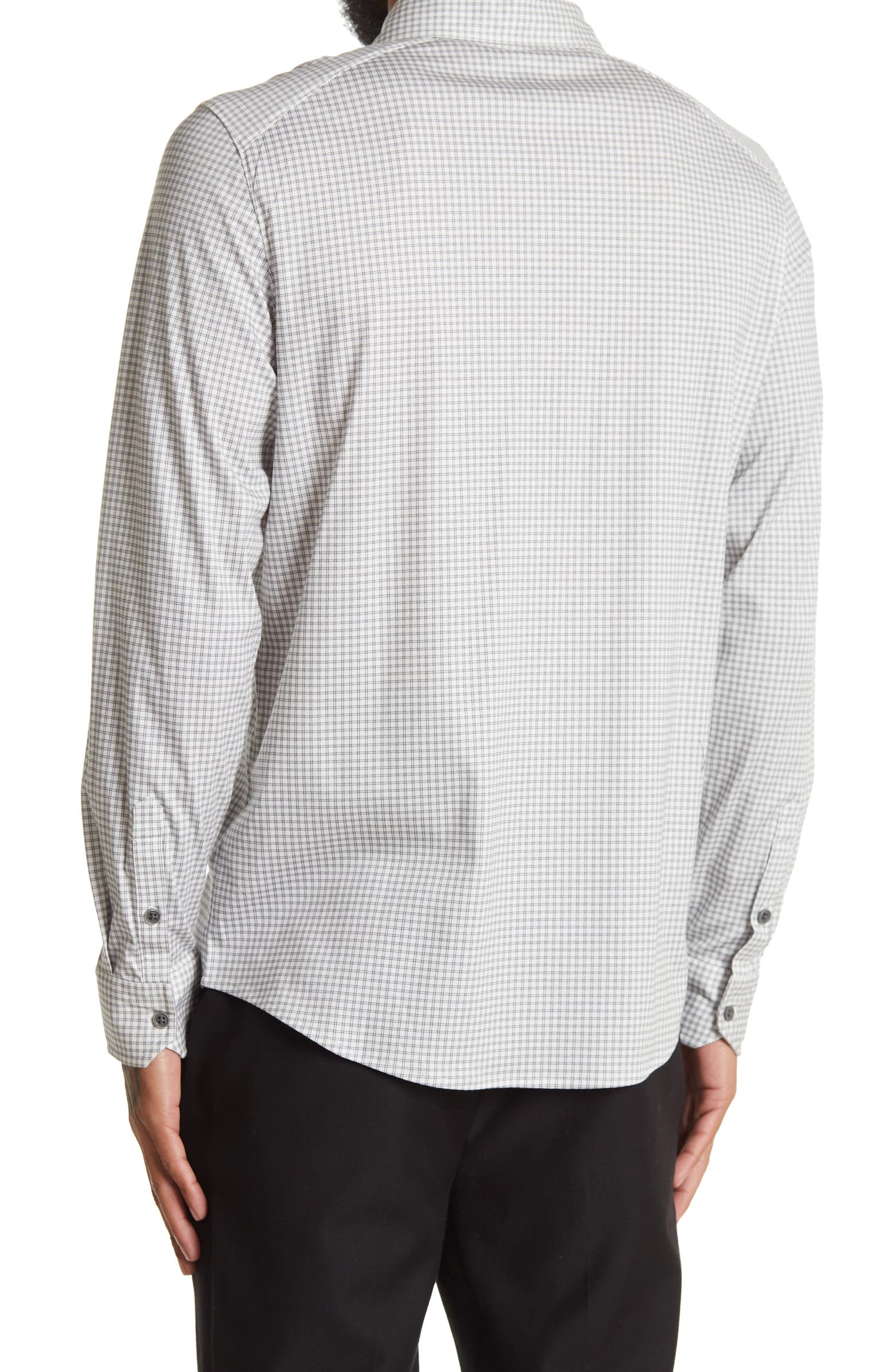 Nordstrom Rack, Raffi Grey Plaid Button-up Shirt, Grey, Medium-42-TagM