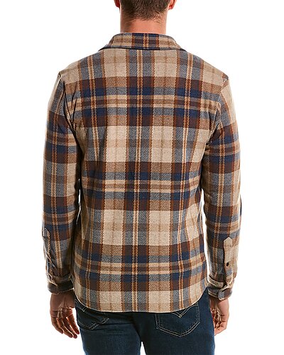 Other,For the Republic, For the Republic Brown/Navy Stretch Flannel Shirt, Brown, Large-44-TagL