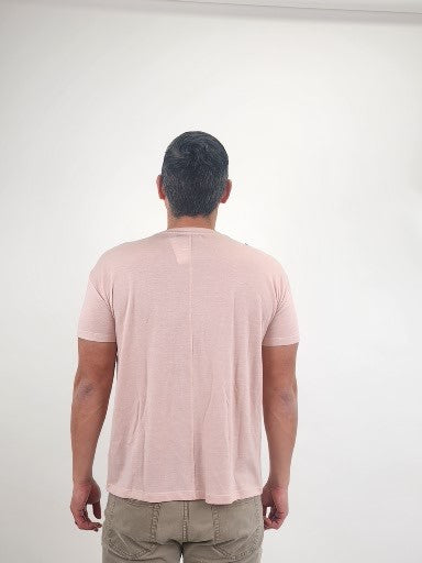 Wholesale,Reesedeluca, Reese De Luca Pink Short Sleeve T-Shirt with Chest Pocket, Pink, Large-44-TagM