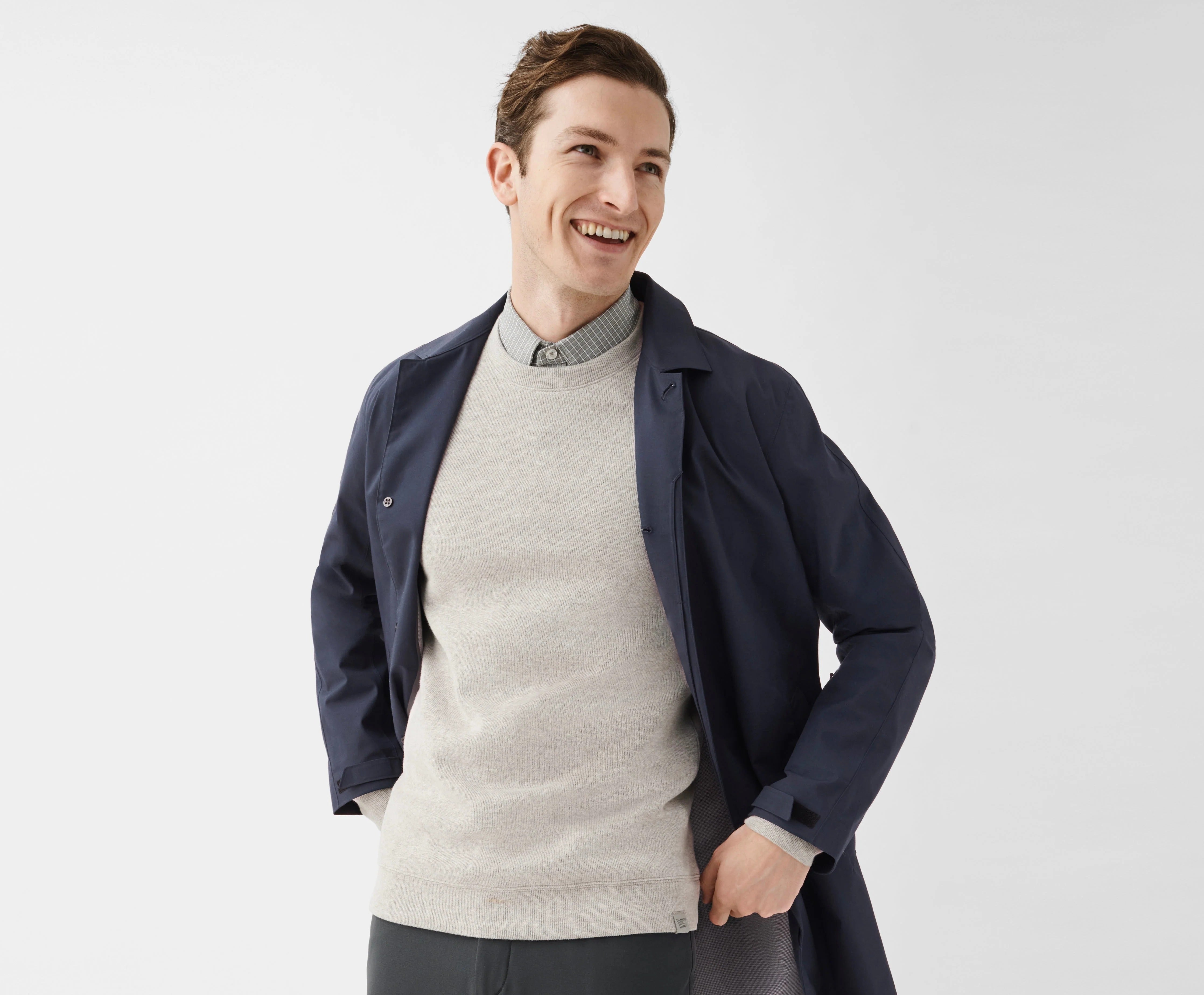 Wholesale,Mack Weldon, Mack Weldon Sand Heather Long Sleeve Washed Crewneck Sweater, Tan, Large-46-TagLExtra Large-48-TagXLSmall-42-TagS