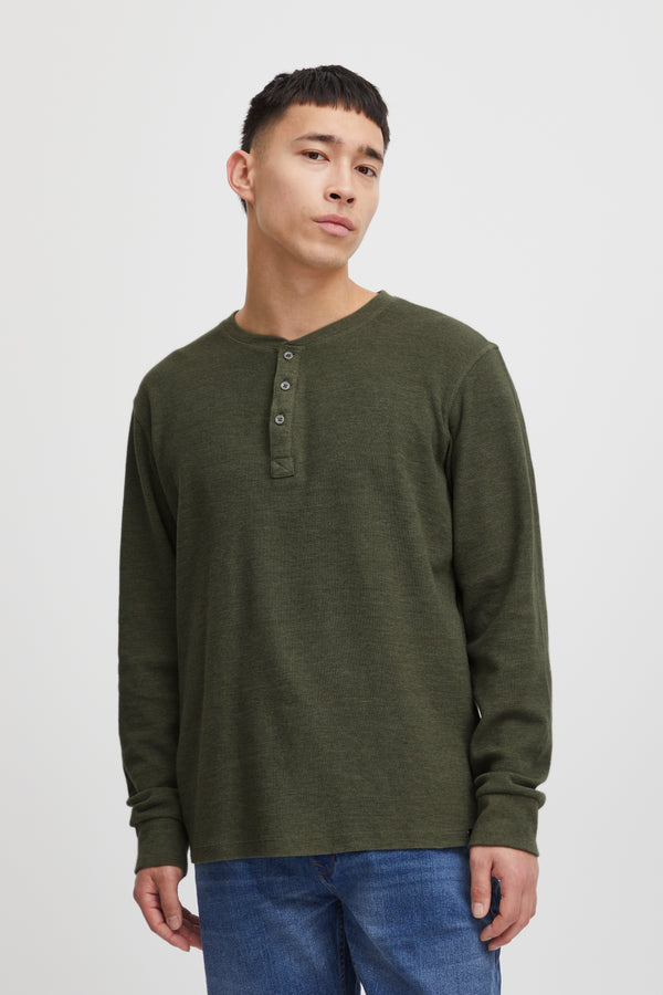 Blend Dusty Olive Long Sleeve Henley