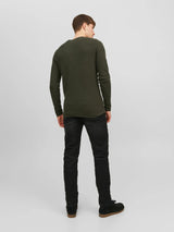 Jack & Jones Olive Green Knit Crew Neck Pullover