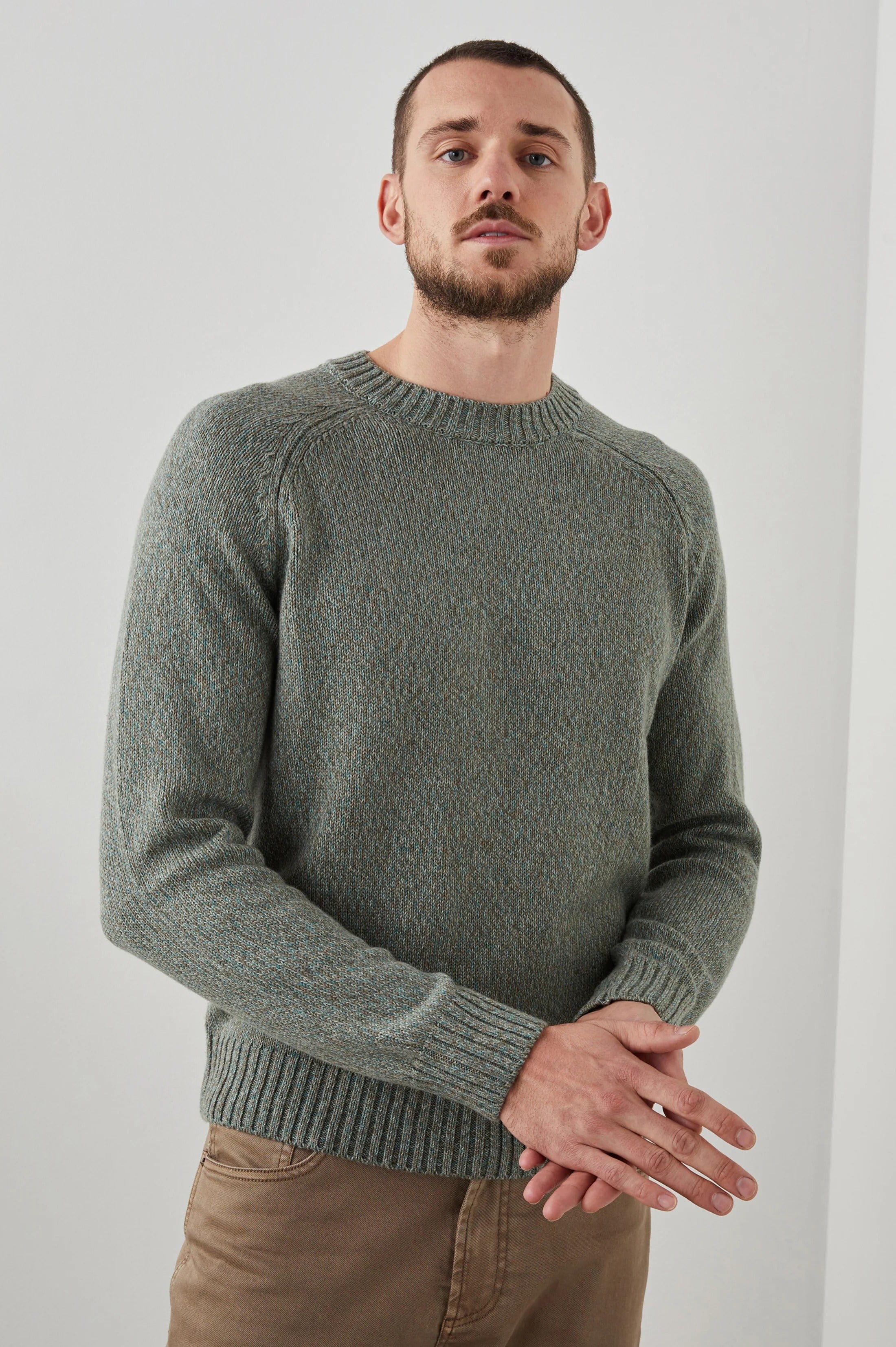 Wholesale,Rails, Rails Green Crewneck Cotton Blend Sweater, Green, Large-48-TagL