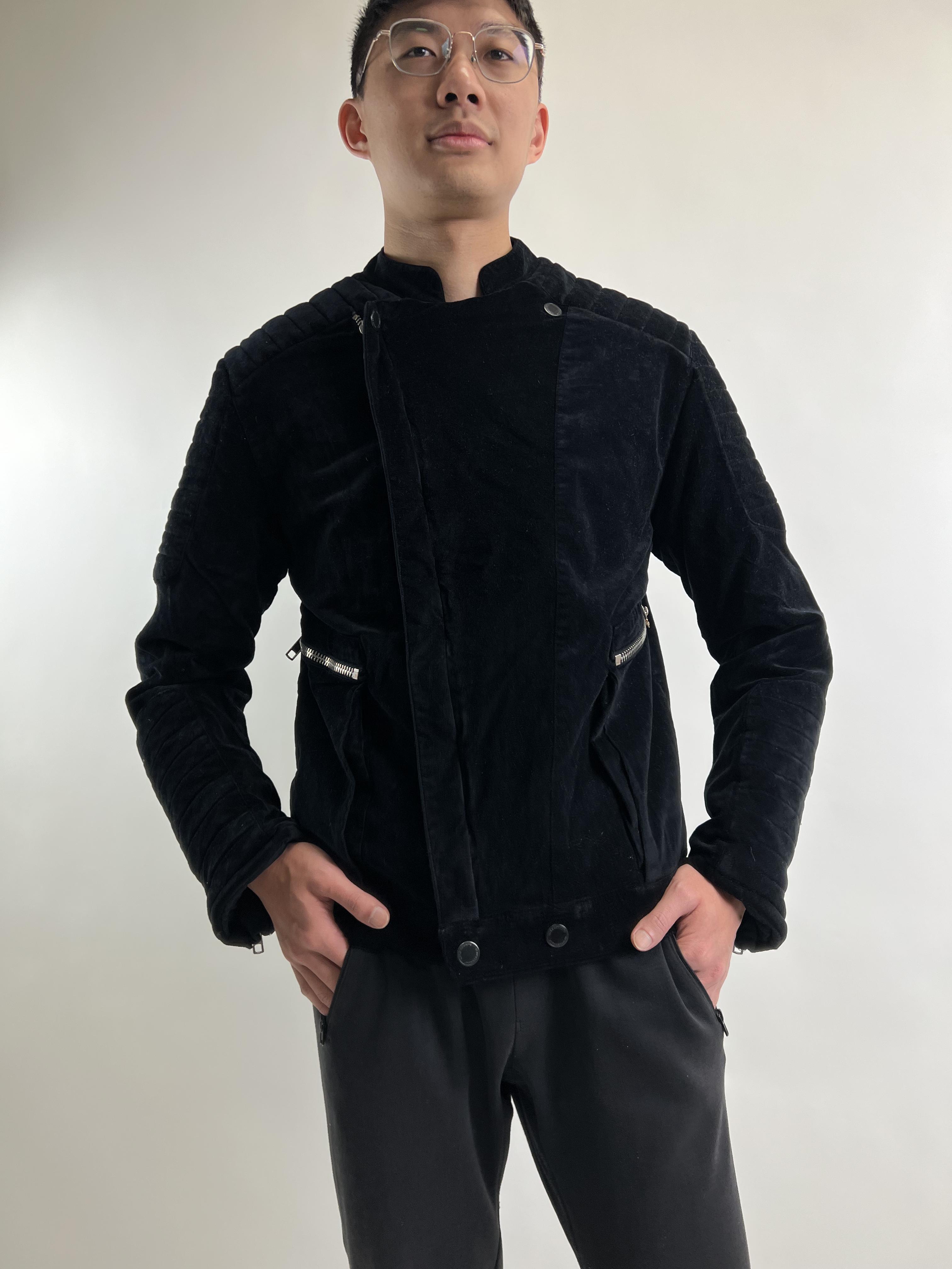 Wholesale,Reesedeluca, Reese De Luca Black Jacket with Padded Shoulder and Sleeves, Black, Medium-42-TagM