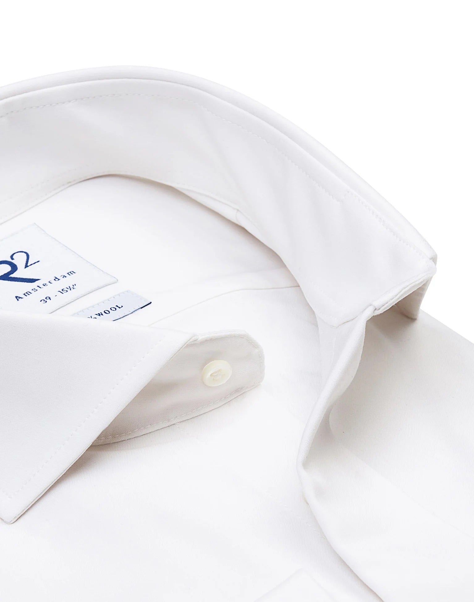 Brand Partner,R2 Amsterdam, R2 Amsterdam Off White 100% Wool Long Sleeve Button Up Shirt, White, Large-45-Tag42