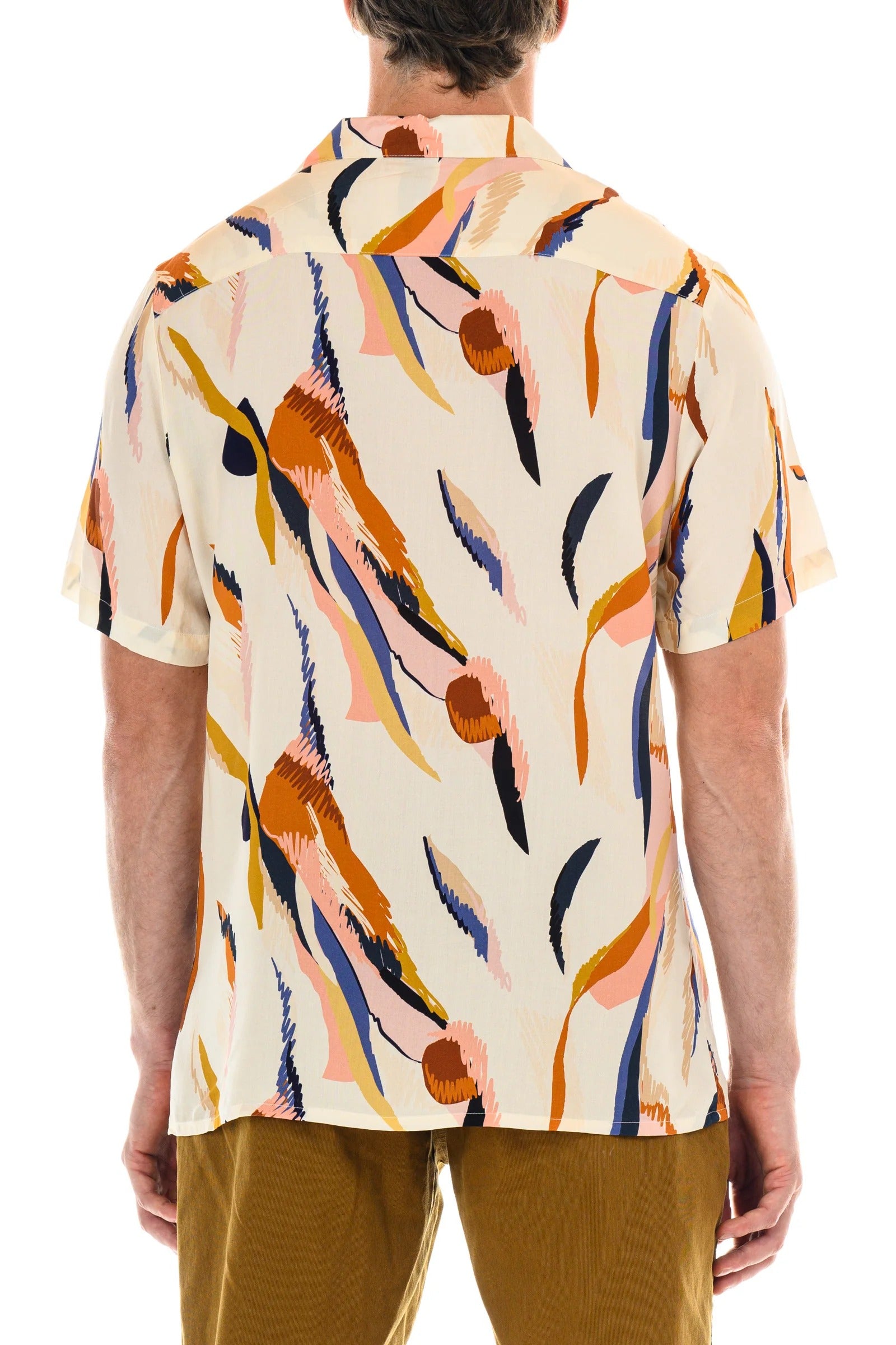 Wholesale,Original Paperbacks, Original Paperbacks Cream/Orange Abstract Print Rio Shirt, Cream, Extra Large-47-TagXL