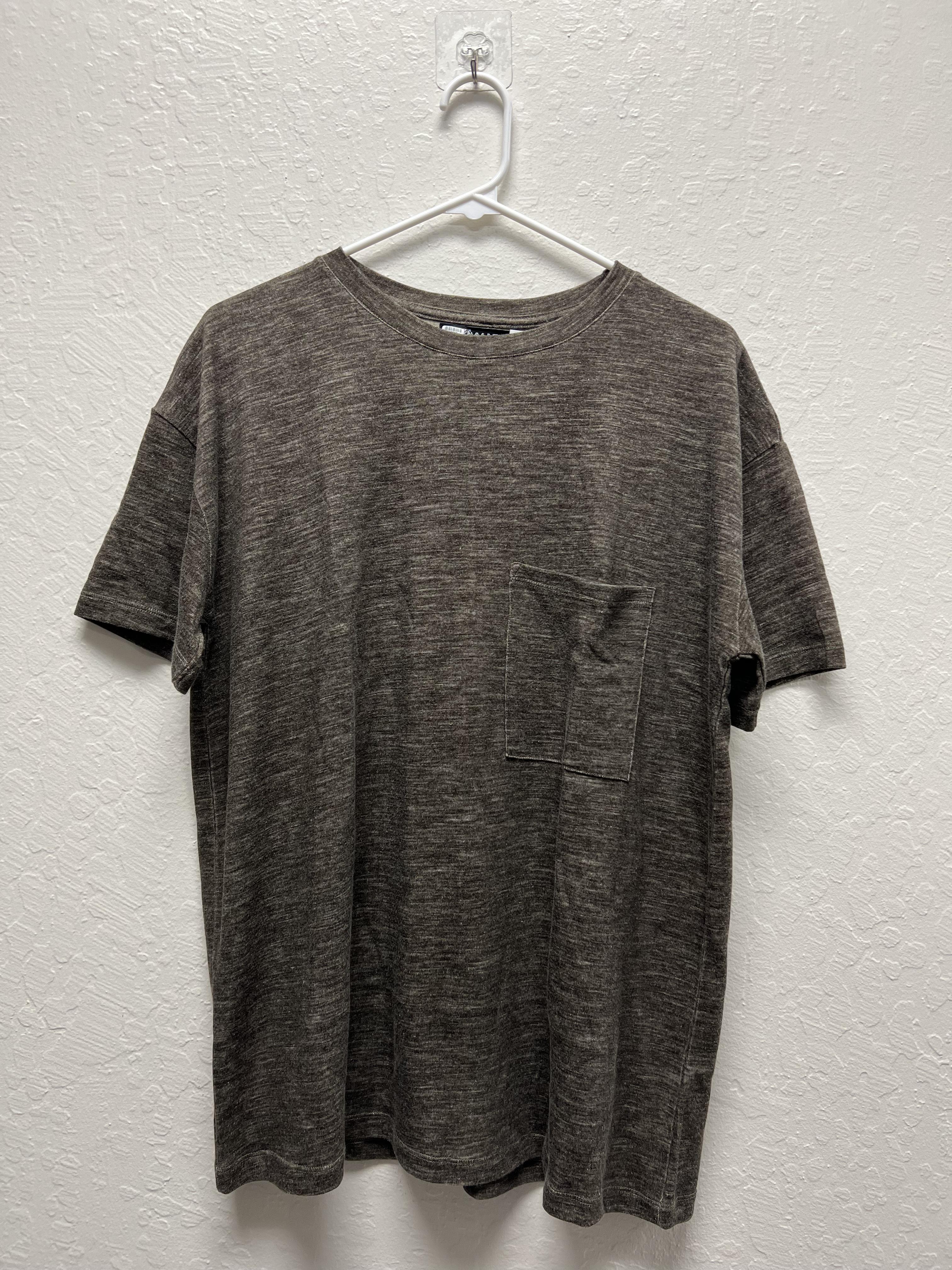 Wholesale,Reesedeluca, Reese De Luca Brown Short Sleeve T-Shirt with Chest Pocket, Brown, Medium-42-TagM