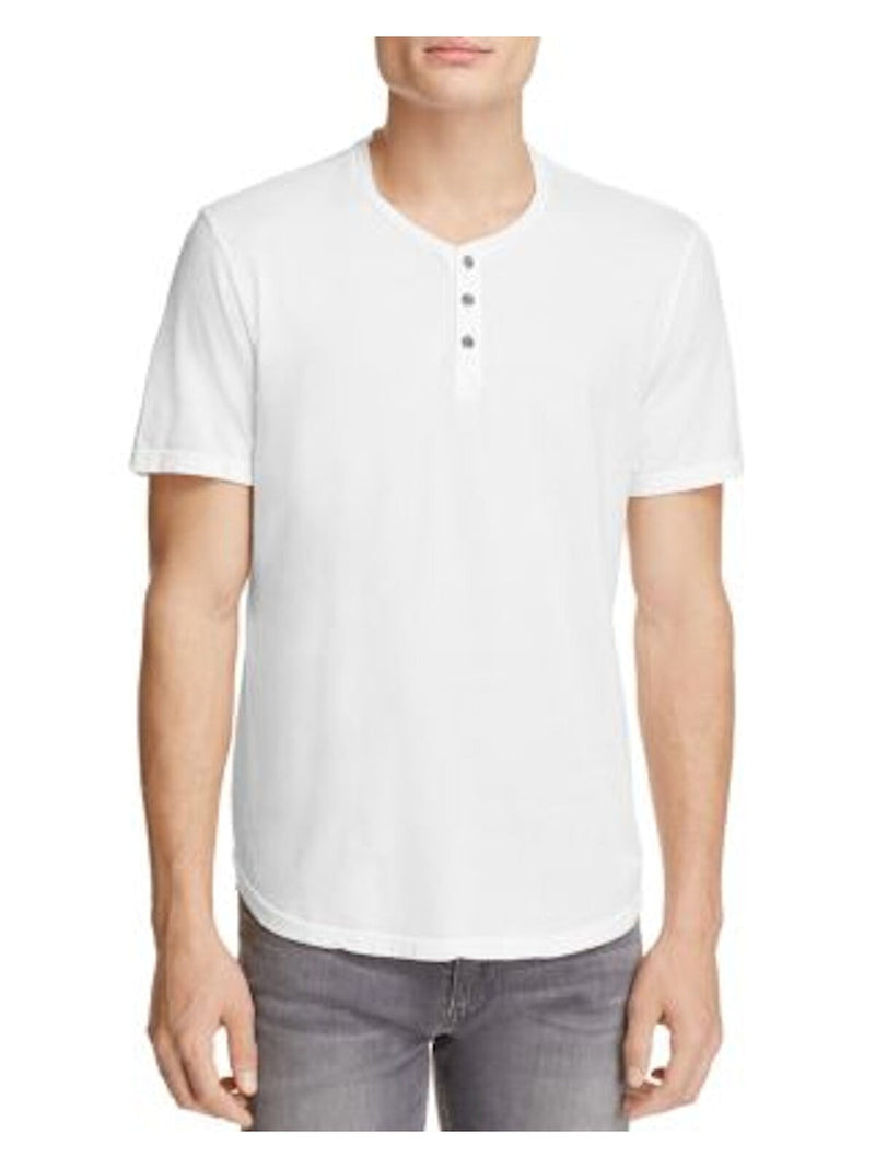 ATM White Short Sleeve Henley Tee