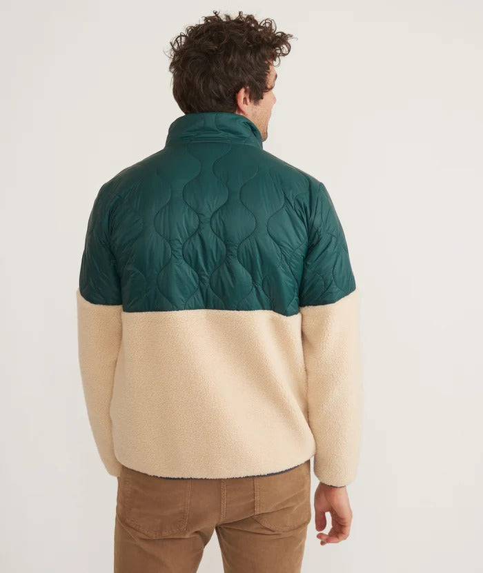 Wholesale,Marine Layer, Marine Layer Green/Tan Quilted Long Sleeve Archive Bariloche Sherpa Jacket, Green, Extra Large-50-TagXL