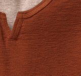 Johnston & Murphy Rust Split Neck Long Sleeve Pullover