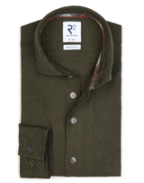 R2 Amsterdam Dark Green Flannel Long Sleeve Button Up Shirt