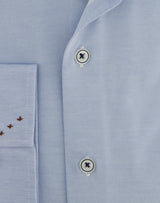 R2 Amsterdam Light Blue Knitted Long Sleeve Button Up Shirt