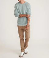 Marine Layer Light Blue Garment Dye Cotton Crewneck Sweater