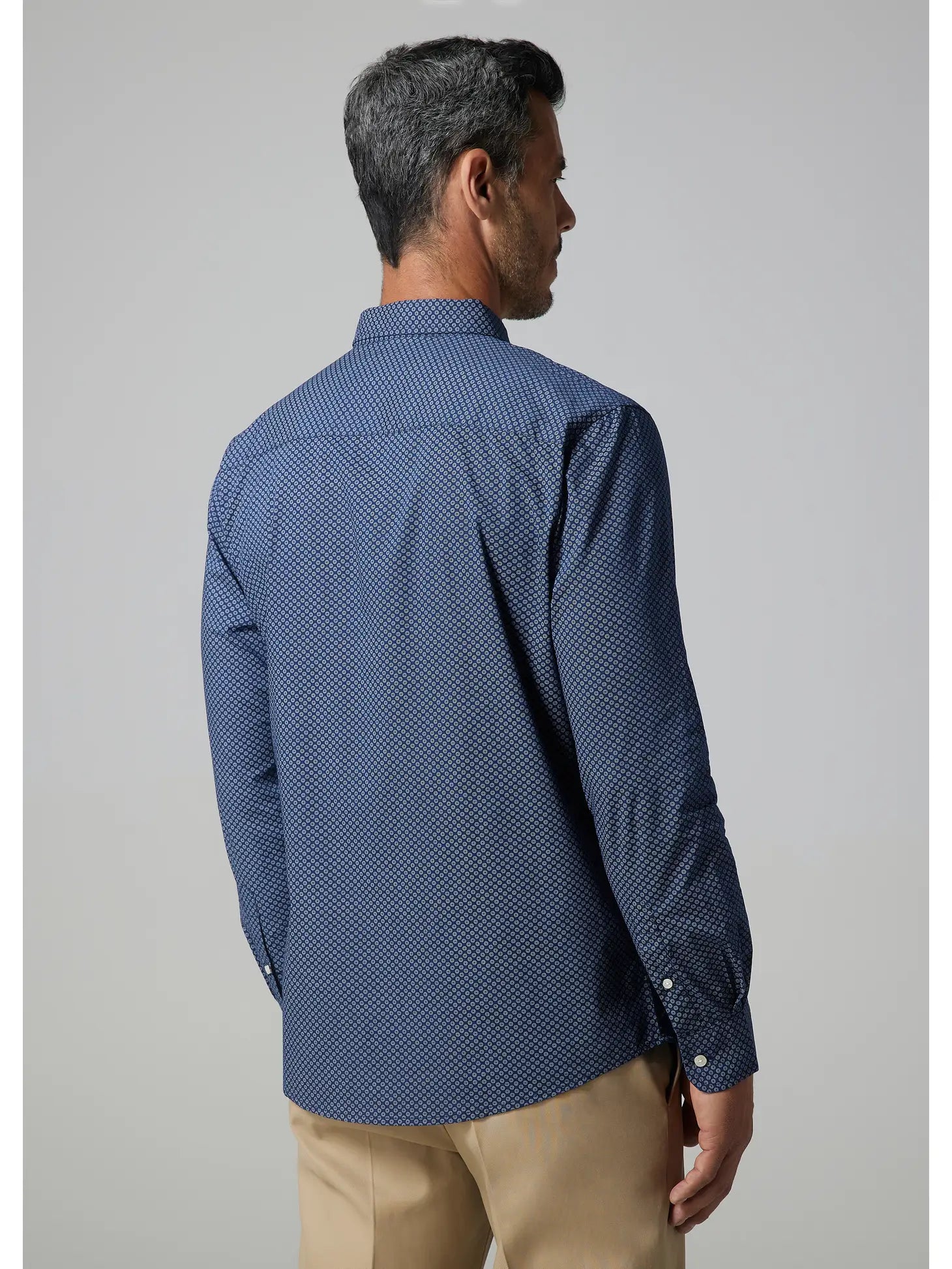 Faire,Julian & Mark, Julian & Mark Navy Blue Geo Dot Print Long Sleeve Button Up Shirt, Blue, Extra Extra Large-54-TagXXL
