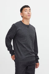 Blend Black Knit Relaxed Crewneck Sweater