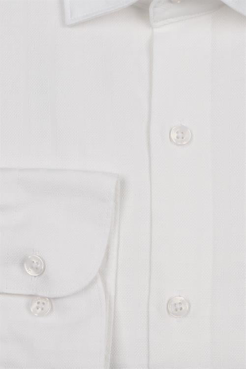 Wholesale,Jakamen, Jakamen White Textured Long Sleeve Button Up Shirt, White, Extra Large-48-TagXXL
