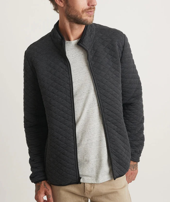 Wholesale,Marine Layer, Marine Layer Charcoal Full Zip Quilted Corbet Jacket, Grey, Medium-42-TagM