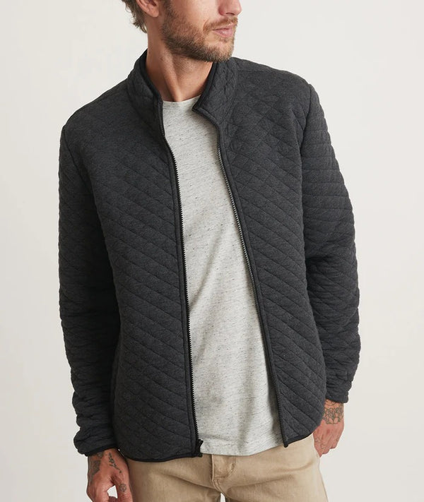 Marine Layer Charcoal Full Zip Quilted Corbet Jacket