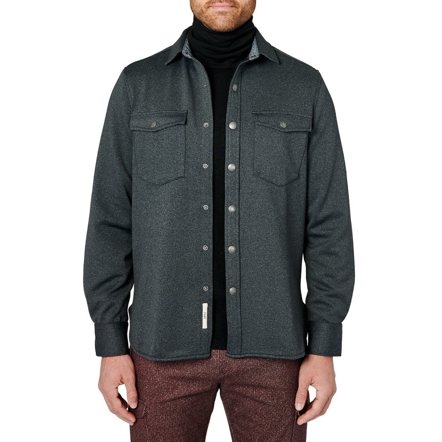Faire,Brooklyn Brigade, Brooklyn Brigade Charcoal Knit Shacket, Grey, Large-46-TagL