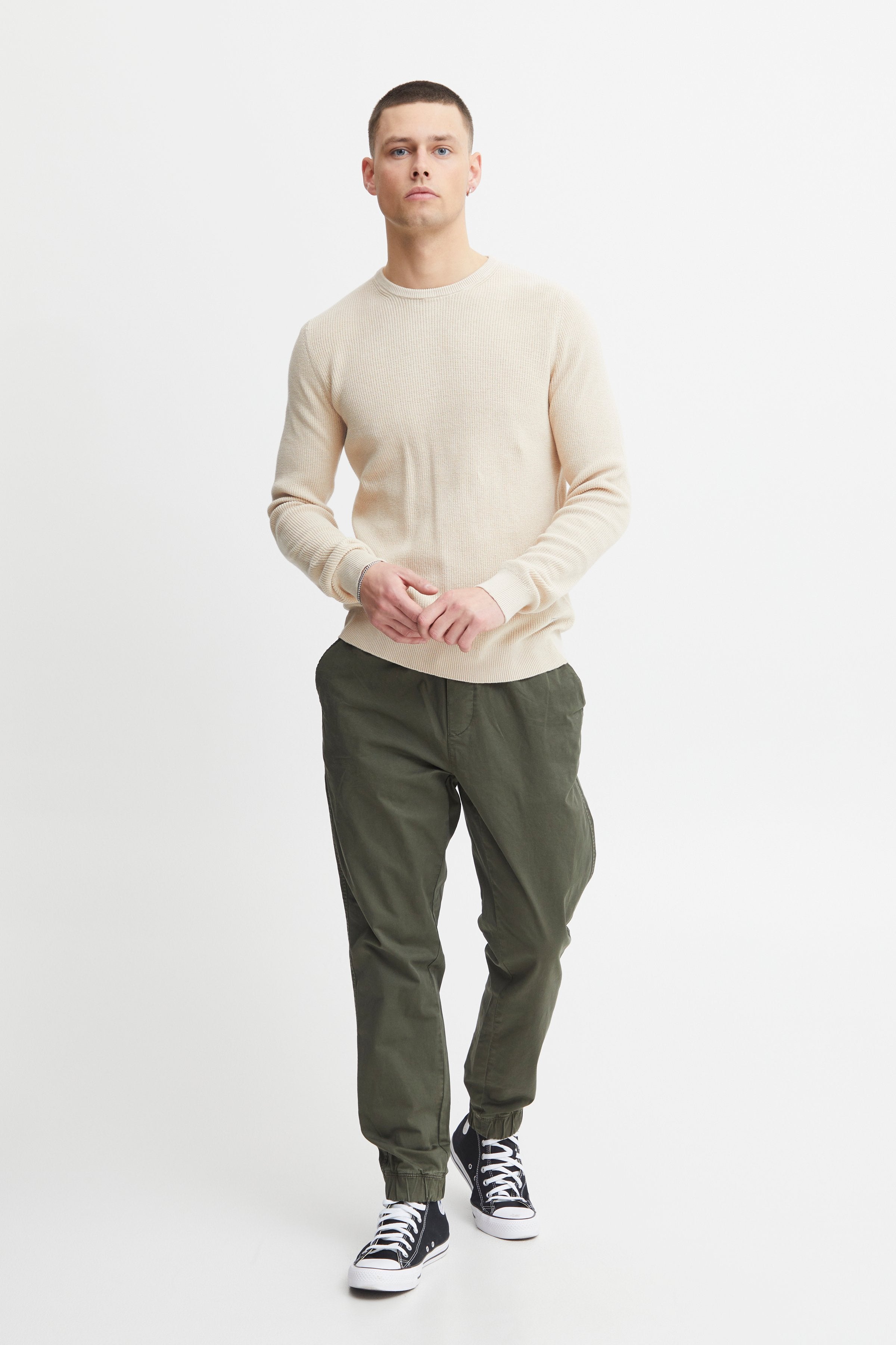 Other,Blend, Blend Cream Codford Knit Crewneck Sweater, Cream, Small-40-TagM