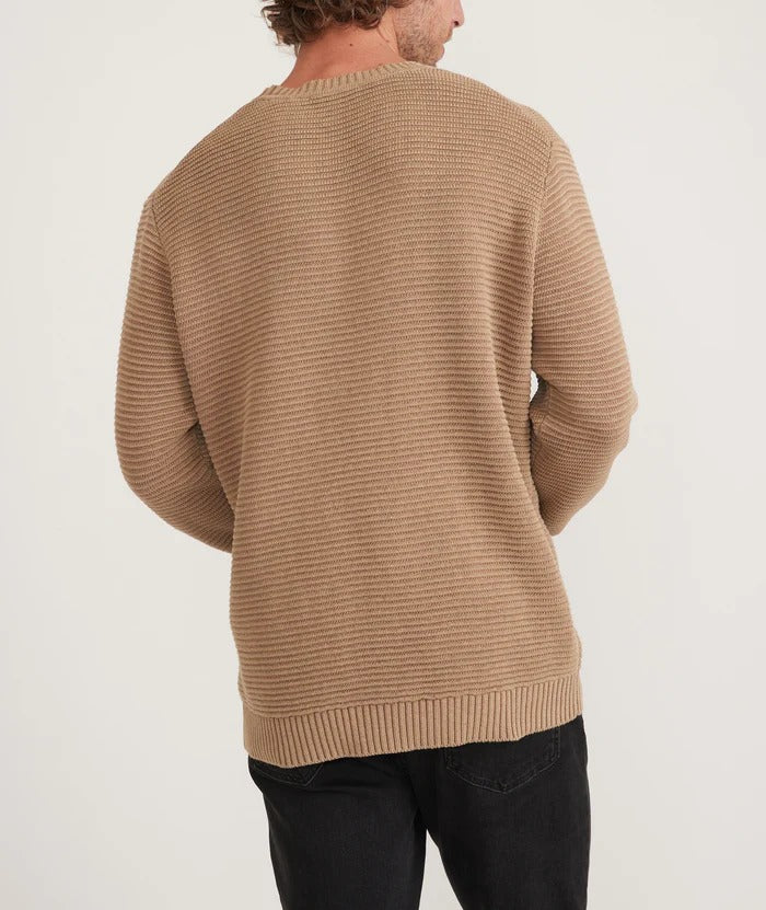 Wholesale,Marine Layer, Marine Layer Tan Garment Dye Cotton Crewneck Sweater, Tan, Small-40-TagS