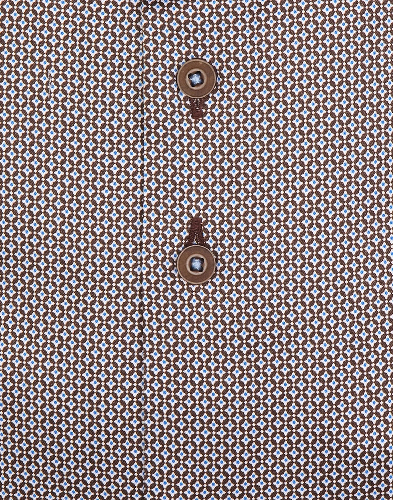 Brand Partner,R2 Amsterdam, R2 Amsterdam Brown Geo Print Long Sleeve Button Up Shirt, Brown, Extra Large-51-Tag45