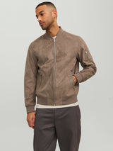 Jack & Jones Light Brown Faux Suede Bomber Jacket