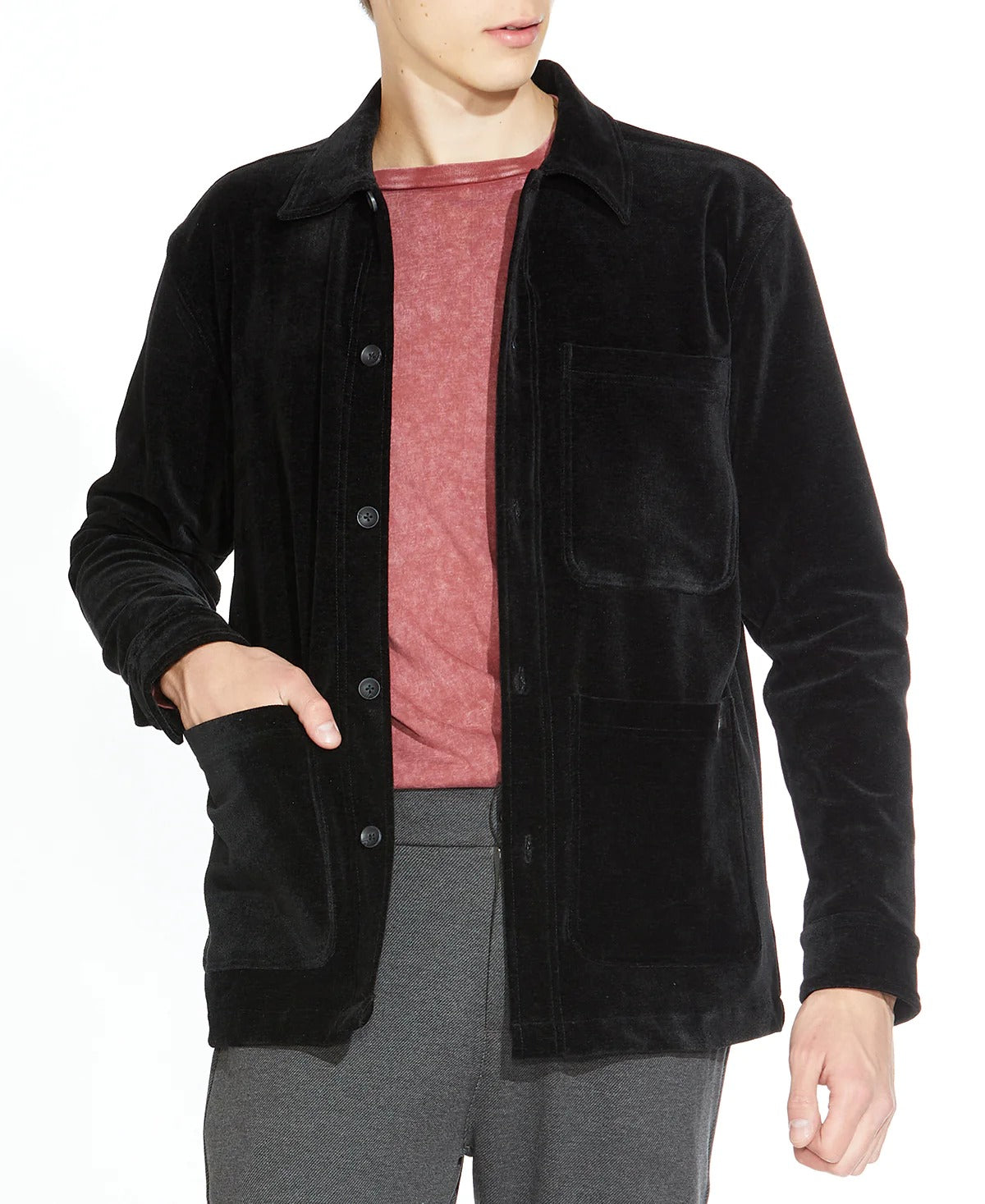 Wholesale,Civil Society, Civil Society Black Corduroy Velour Shacket, Black, Extra Extra Large-52-TagXXL