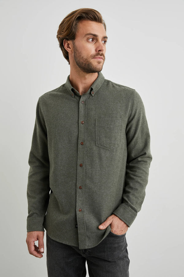 Rails Olive Solid Flannel Shirt
