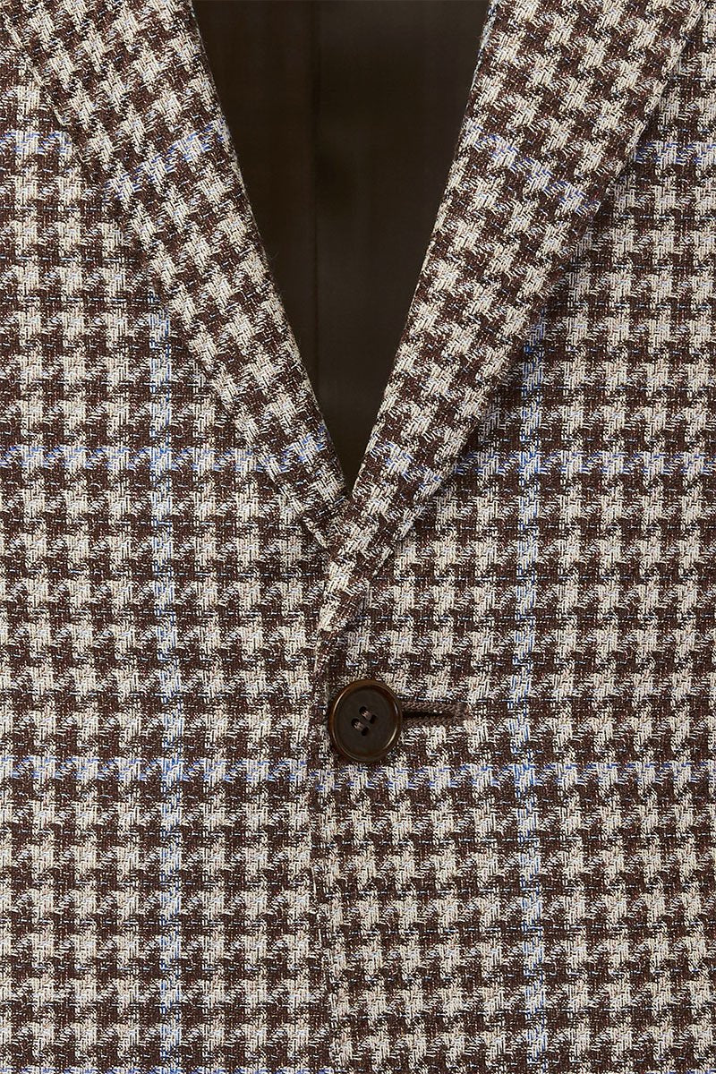 RealReal,Canali, Canali Beige Houndstooth Blazer, Unknown, Unknown