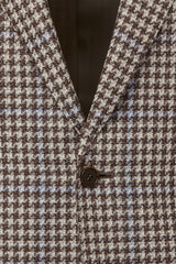 Canali Beige Houndstooth Blazer