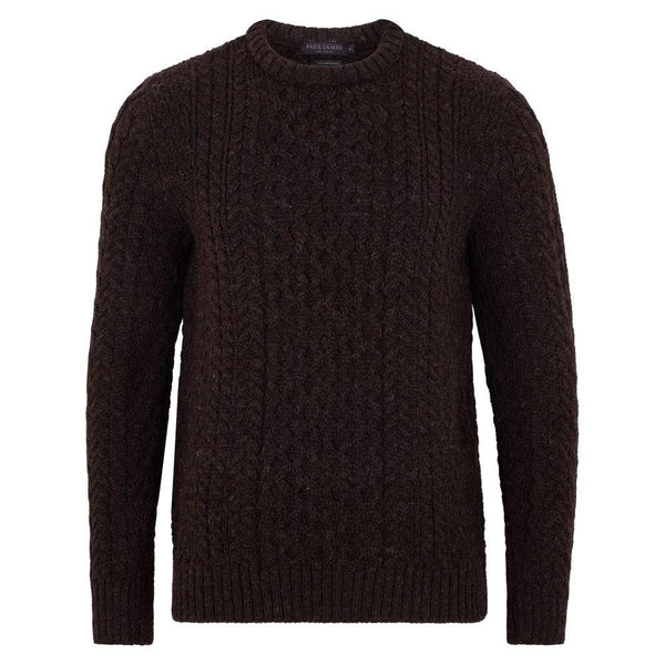 Paul James Brown British Wool Cable Sweater