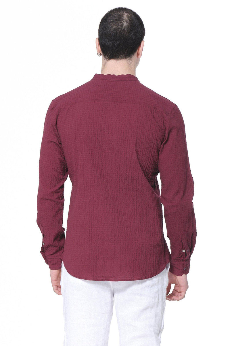 RNT 23 Burgundy Drawstring Popover Shirt