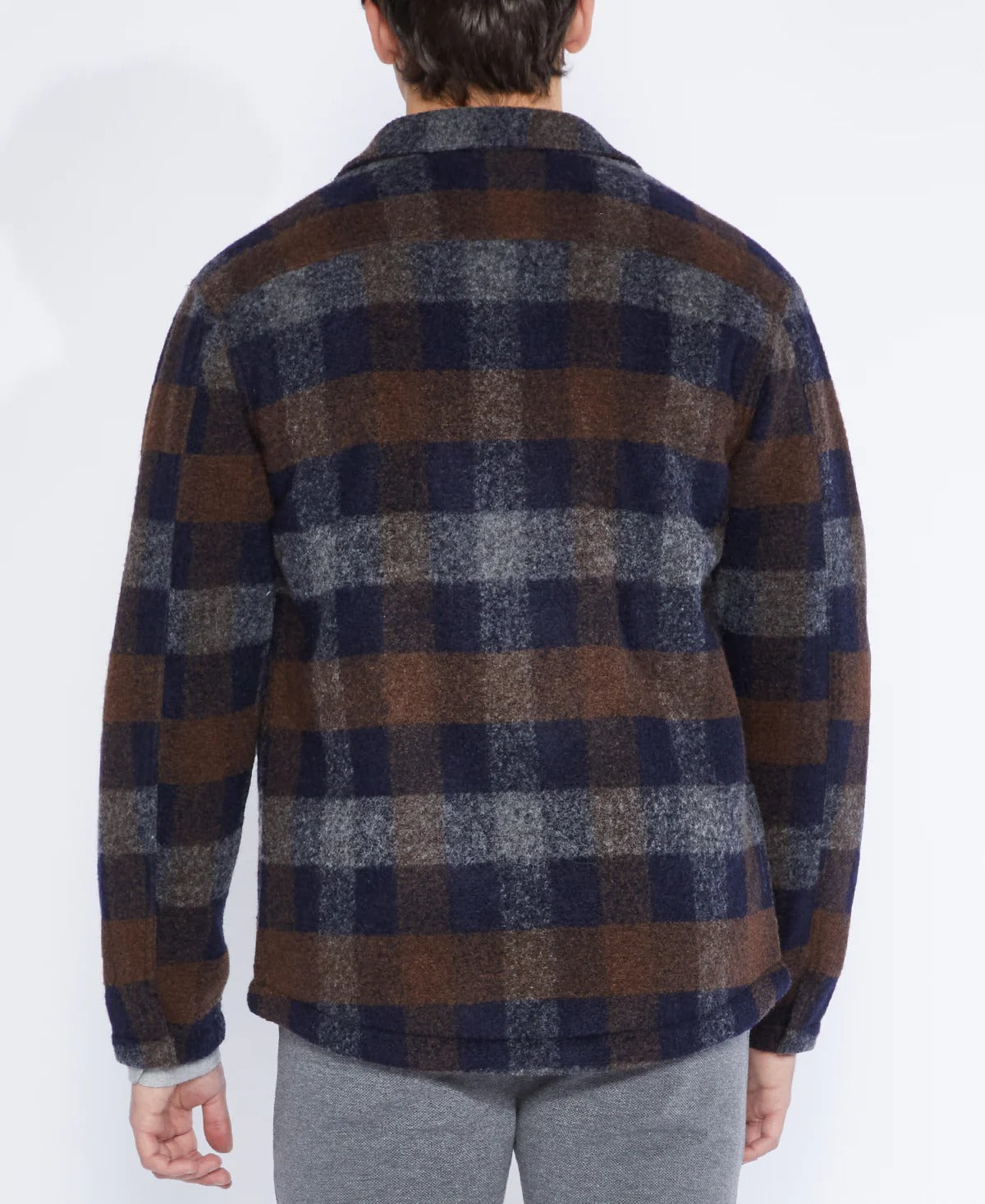 Wholesale,Civil Society, Civil Society Navy/Brown Plaid Levi Shacket, Blue, Small-42-TagSMedium-45-TagMLarge-47-TagLExtra Large-49-TagXLExtra Extra Large-51-TagXXL